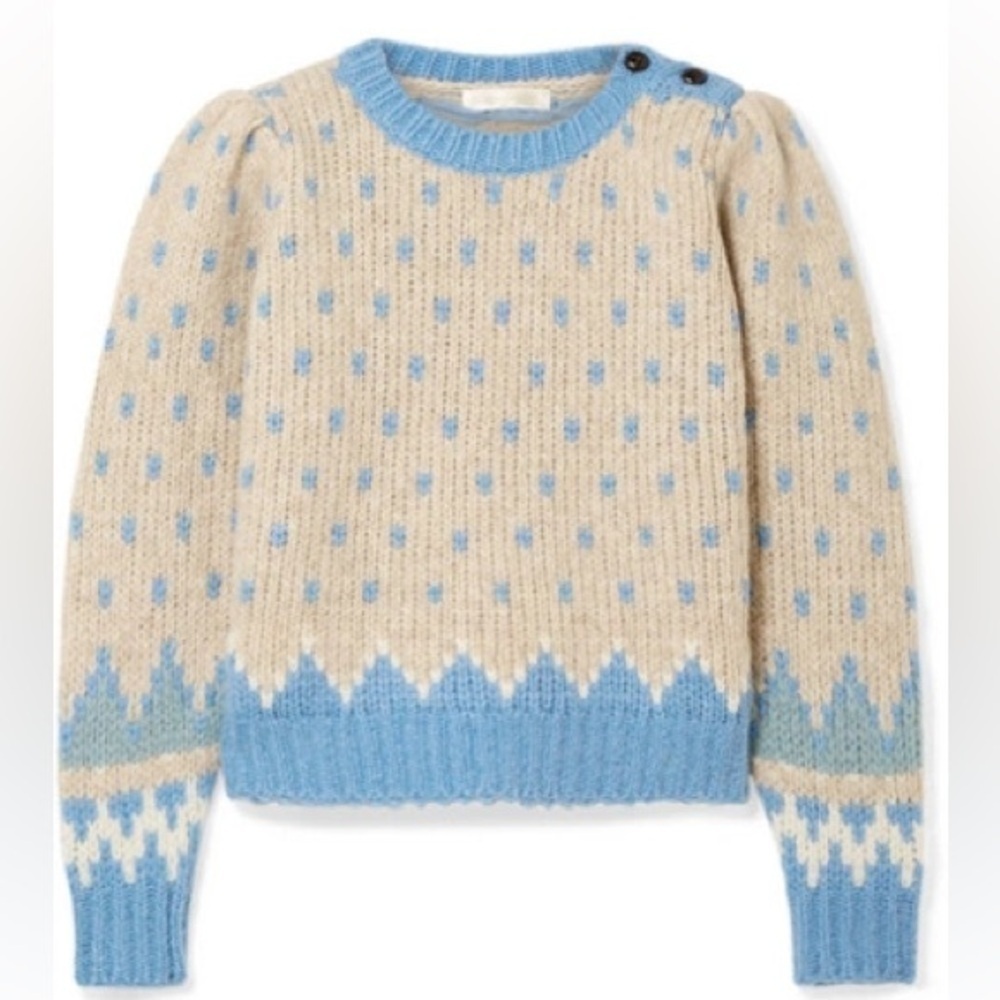 LoveShackFancy Alpaca blend Fair Isle Rosie sweater NWT - Picture 3 of 12